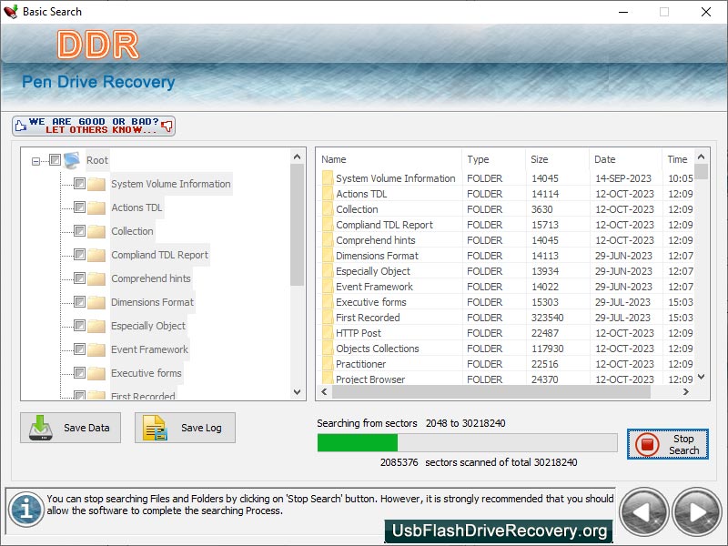 USB Flash Drive Data Recovery screenshot