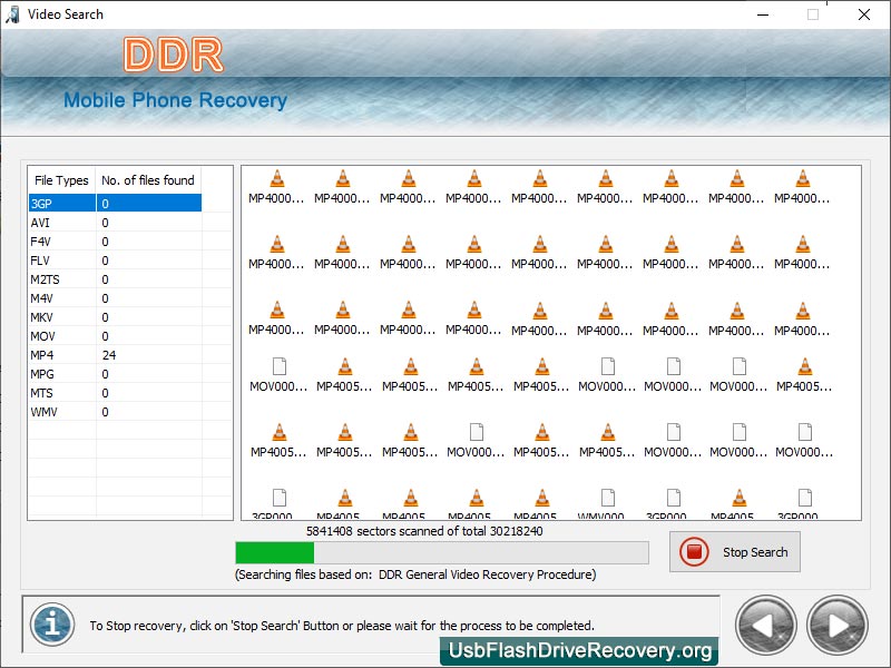 Screenshot of Mobile Phone Recovery Software