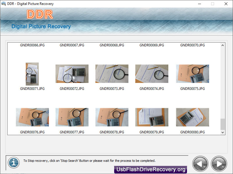 Screenshot of USB Pictures Recovery