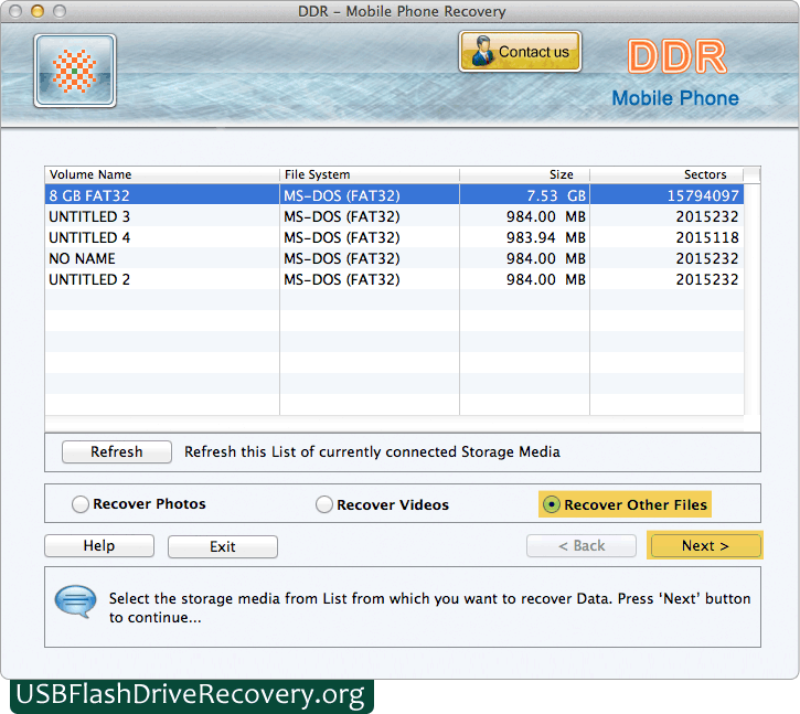 Select Storage Media Mac Mobile Phone Data Recovery
