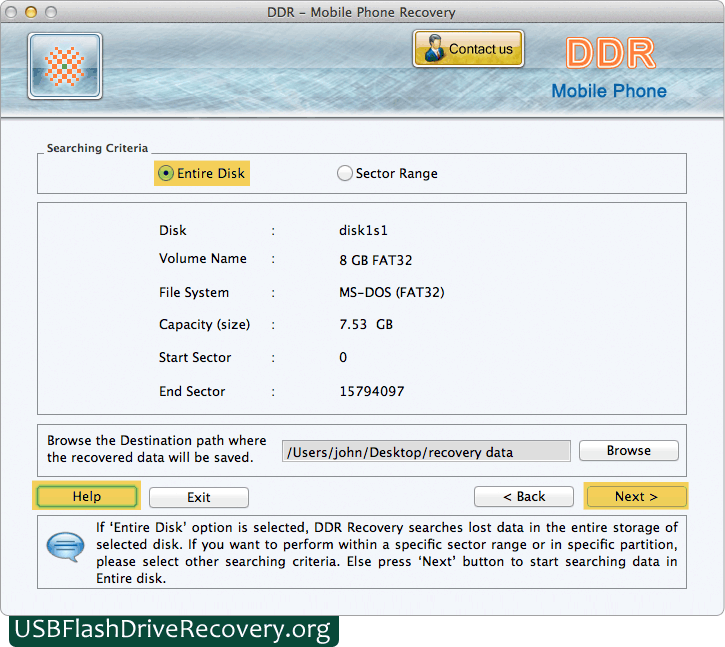 Select Searching Criteria Mac Mobile Phone Data Recovery