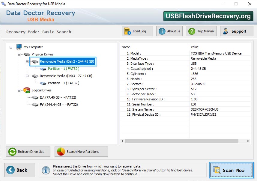 Select Drive or Partitions